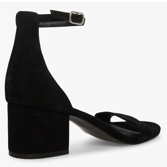 Steve Madden Black Velvet Chunky Heels - Picture 2 of 3